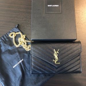 YSL Classic Monogram Chain Wallet